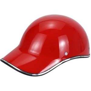 AISHANBAIHUODIAN Motorfiets Halfhelm Baseball Cap Stijl Dameshelm Volwassen Elektrisch Geschikt for fietshelmen Fiets Heren Klassieke scooter Berglicht ( Color : Red )