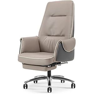 Lederen ergonomische stoel, lichtgewicht luxe directiestoel/bureaustoel/directiestoel (donkergrijs 108_118*53cm)