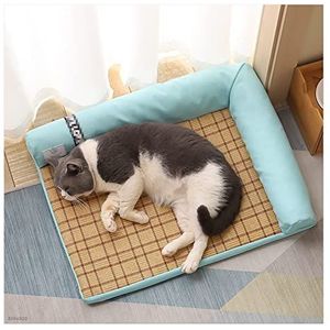 QiQi shop Huisdier cool mat zomer gebruik kat en hond kussen huisdier bed (Color : Forest Green, Size : M)