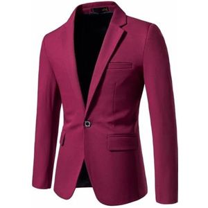 Pegsmio Heren Lente Herfst Enkele Knop Slim Fit Blazers Casual Turn-Down Kraag Pak Jas Formele Bruiloft Blazers Uitloper, Bordeaux, XL