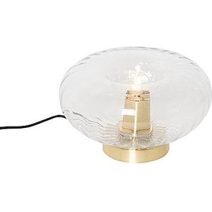 QAZQA - Art Deco Art Deco tafellamp goud met glas - Ayesha | Woonkamer | Slaapkamer | Keuken - Glas Rond - E27 Geschikt voor LED - Max. 1 x 25 Watt