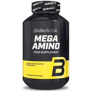 BioTechUSA Mega Amino, Aminozuren bevattende Voedingssupplementen Tabletten met verschillende bronnen van aminozuren, 100 tabletten