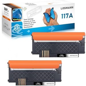 LOSMANN 117A Tonerset, compatibel met HP 117A W2070A toner met chip voor HP Color Laser 150 a 150 nw 150 Series MFP 170 MFP 178 nw MFP 178 nwg MFP 179 FNG MFP 179 fnw (zwart, verpakking van 2)