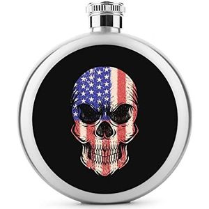 Skull USA vlag heupfles 5 oz lekvrije drank fles roestvrij staal wijnfles voor bruiloft feest geschenken