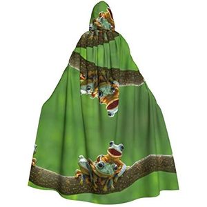 Halloween cape met capuchon, schattige kikkers, cosplay, verkleedkostuum voor Halloween, Kerstmis, kostuumfeest