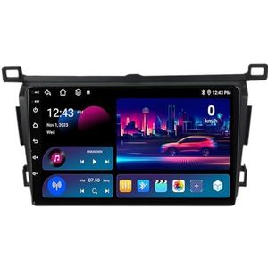 Android 14 autonavigatie in-dash autoradio-ontvanger voor Toyota RAV4 2013-2018 dubbel Din 9 inch touchscreen autoradio met satellietnavigatie Bluetooth handsfree RDS SWC(T2 8Core 8+128G)