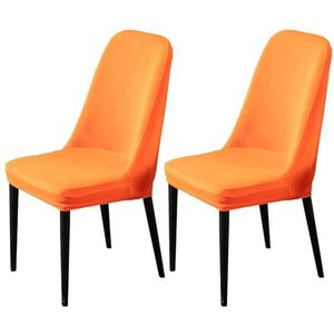 Eetkamerstoelhoes, eetkamerstoelhoezen, 4-pack eetkamerstoelhoezen polyester, stretchstoel hoes afneembare accentstoel hoes for woonkamer hotel-groenblauw-set van 4(Color:Orange)
