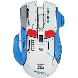 3 Modi Pc-muis, 2.4G Macro Programmeerbare Stille Bedrade -gamingmuis 5 DPI Instelbaar met 11 RGB-lampjes voor (Wit)