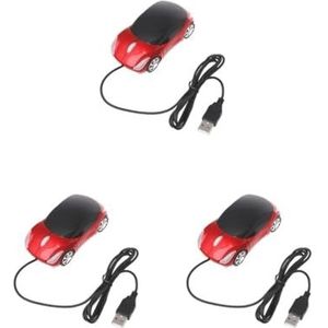 Mealoodiousmusea 3 set Universele Auto Vormige Bedrade Optische Muis Vervanging Kantoor Hotel Draagbare 3 Toetsen Gaming Computer Muizen Desktop PC Laptop