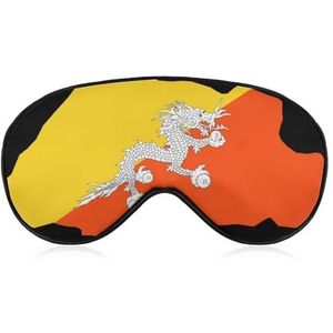 Bhutan vlag kaart slaapmasker lichtgewicht oogmasker om te slapen met verstelbare riem voor mannen vrouwen