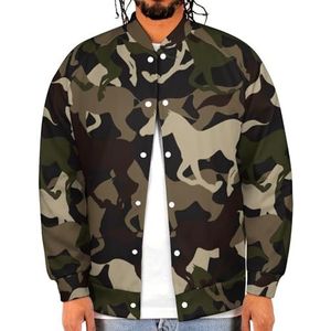 Mooie Camouflage Paard Grappige Mannen Baseball Jacket Gedrukt Jas Zacht Sweatshirt Voor Lente Herfst