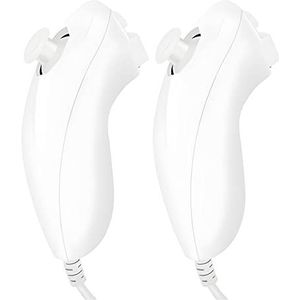 Sporgo 2 stuks Nunchuk controllers voor Wii: Wii U Video Gamepad, rechter Nunchaku Controller met Motion Plus, vervangende Nunchuck controllers zijn perfect compatibel met Wii en Wii U console