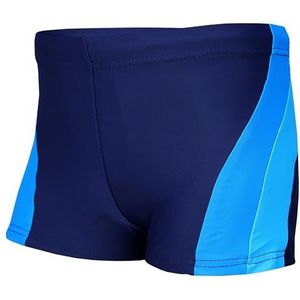 Aquarti Jongens Korte Zwembroek Zijde Bies Kinderen Zwem Shorts, Donkerblauw/turquoise/lichtblauw, 122
