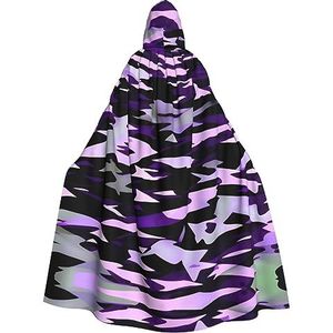 SSIMOO Amerikaanse camouflage paarse Halloween feestcape voor volwassenen - perfect voor kostuumfeesten en cosplay