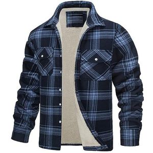Heren - Geruite Flanellen Overhemdjas - Lange Mouw - Gevoerd - Sherpa - Katoen