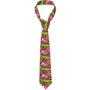 OdDdot Zeemeermin schaal heren polyester mode print stropdas geweldig voor zakelijke dagelijkse werk bruiloft feest dansen geschenken enz, Roze bloeiende boomgaard, Eén maat