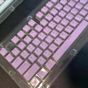 QPSJXN KeyCaps Koreaanse PBT Mechanische ISO-toetsen, transparante pudding-toetsen, instelling voor het spel 104 (PURPLE)