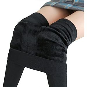 UKKO Leggings Women Winter Leggings High Waist Leggins Warm Velvet Leggings Fashion Plus Size Leggings For Winter Pants-Black,S
