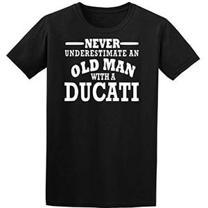 Ducati onderschat nooit een oude man heren t-shirt motorfiets zwart shirt