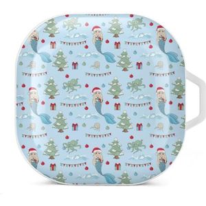 Zeemeermin vieren patroon oordopjes hoesje compatibel met Samsung hard shell beschermhoes wit stijl