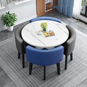 XIANGLV Eettafelset voor 4 vergaderzalen tafel ronde tafel en stoelen eetkamer tafel set voor 4 kleine ronde eettafel ronde keukentafel cirkel keukentafel (A12,80x80x75cm)