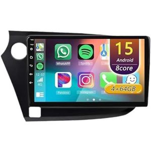 Android 15 Radio,voor Honda Insight 2009-2014, 9 Inch Touchscreen Autoradio Met Wireless CarPlay Android Auto Bluetooth WIFI GPS-navigatie Swc(A 4core (2G+32G))