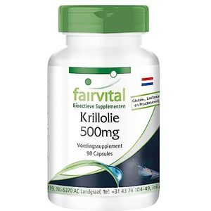 Fairvital | Krill olie capsules 500mg - HOOG GEDOSEERD - 90 LiCaps® - Superba antarctica, rijk aan EPA & DHA - krillolie