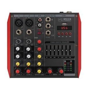 Audio DJ-mixer 2/4/6-kanaals Professioneel Audiomixerconsolesysteem Met Blue Tooth USB DSP 48V Fantoomvoeding Podcast-apparatuur (Color : NT4, Size : 1)