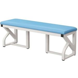 Gestoffeerde bank Eetkamer Schoenenbank Slaapkamer Einde van bedbank met kussen en stalen frame Halbank voor entree raam Kantoor,Blauw,160X35X45cm