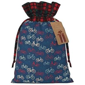 Fietsen Fiets Fietsen Gekleurd, Kerst Decor, Trekkoord Gift Bag, Halloween en Verjaardagscadeau Zakken, Multifunctionele Herbruikbare geschenkzakken