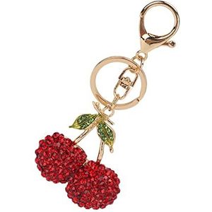 Cherry sleutelhanger, handtas sleutelhanger zinklegering leuke mode met haak voor verjaardag voor handtas decor voor verjaardag(rood)