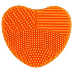 Makeup Brush Cleaner, Silicone Brush Cleaner, Silicone Brush Cleaner Make Up Wash Brush Heart Shape Silicone Brush Detergent Accessories (Oranje)