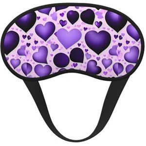 Modieuze paarse hartprint, uniseks, verduisterend slaapmasker, comfortabel oogmasker voor reizen, meditatie, slaap, reizen