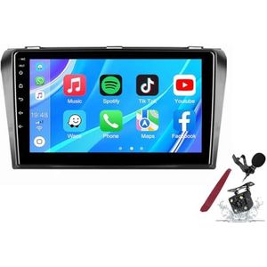 Android 14 Autoradio Sat Navi voor M-azda 3 (2004-2009) 9 Inch Touchscreen Multimedia Speler met Draadloze Carplay GPS Navigatie FM RDS Bluetooth 5G-WiFi SWC DSP,M100s