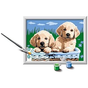 Ravensburger - CreArt E-serie: hondenretriever, kit voor schilderen op nummer, bevat een voorgedrukte plank, kwast, kleuren en accessoires, creatief spel voor kinderen van 7 jaar