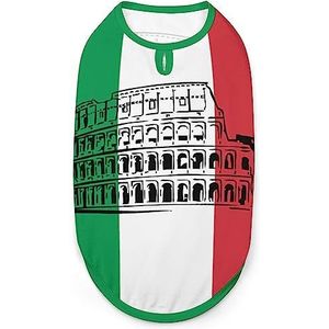 Romeins Colosseum Italiaanse Vlag Hond Shirts Huisdier Zomer T-shirts Mouwloze Tank Top Ademend Voor Kleine Puppy En Katten