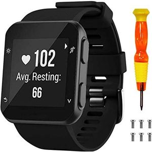 NotoCity voor Garmin Forerunner 35 band/Garmin Approach S10 band zachte siliconen vervangende horlogeband Forerunner 35/Approach S10 golfhorloge (zwart)