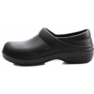 Antislip werkschoenen voor heren, leren antislip schoenen voor de horeca, slipvaste schoenen voor de horeca, oliebestendige waterdichte veiligheidsschoenen voor de chef-kok(Black,42)