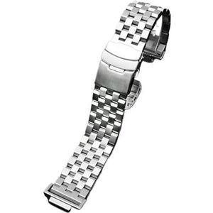 Retrofit massief roestvrijstalen horlogeband armband 16 mm geschikt for Casio-serie GBX100 GA100 GA110 DW5600 DW5000 M5610 herenhorlogeband (Color : 76-silver, Size : 16mm)