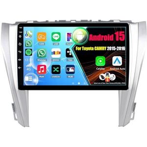 Android 15 Autoradio Voor Toyota CAMRY 2015-2016 met Draadloze Carplay Android Auto, 9 Inch Autoscherm Soporta Bluetooth WIFI GPS FM/RDS(8Core(4+64GB))