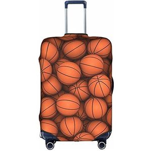 IguaTu Basketbal Oranje Bagage Cover, Trolley Koffer Beschermende Elastische Cover, Anti-Kras Bagage Cover, Past 18-32 Inch Bagage, Wit, S