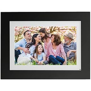 Brookstone PhotoShare Smart Digital Picture Frame, WiFi, HD, Familie Fotoalbum Slideshow, Tafelblad Bijzettafel, Woondecoratie, 10, Klassiek Zwart