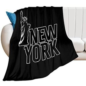 New York Vrijheidsbeeld Zachte Fleece Deken voor Bed Sofa Gezellige Decoratieve Dekens Winter 152 cm x 203 cm