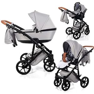 Kinderwagen Junama Space 0-4 jaar sportzitje meegroeiend door SaintBaby Silver 04 2-in-1 zonder babyzitje