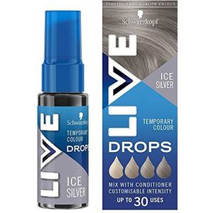 Schwarzkopf LIVE Color Drops, veganistisch, semi-permanent, zilverhaarkleur, houdt 2 tot 12 wasbeurten, 30 ml