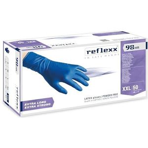 Reflexx R98, handschoenen hi-risk latex poedervrij, XXL, blauw, 50
