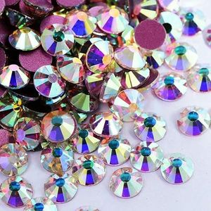 Glitter Gems SS3-SS50 Flatback Stones Clear Crystal Non Hotfix Rhinestones Nail Art Decoration Rhinestones Y0100-Crystal AB_a-SS3 1.4.0mm -1440 stuks