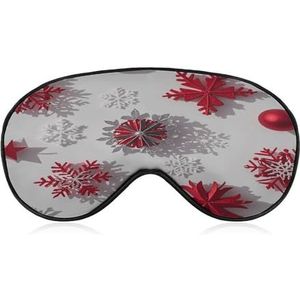 Kerstrode sneeuwvlokken slaapmasker, zacht en comfortabel nachtslaapmasker, gezichtsknuffelend, gewatteerde oogbedekking met verstelbare band voor diepe rust, reizen, ploegendienst