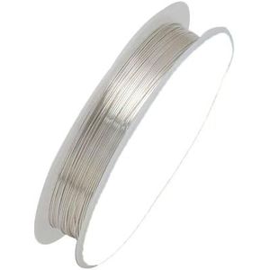 Kleurvaste koperdraad voor armband ketting sieraden doe-het-zelf accessoires 0,2/0,25/0,3/0,5/0,6/0,7/1,0 mm ambachtelijke kralendraad-zilverkleur-0,7 mm - 3,1 meter
