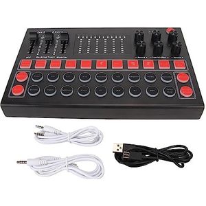 Live geluidskaart, 8 geluidseffecten ruisonderdrukking geluidsmixer board 10 speciale effecten hoge altbas instelbaar voor tablet om te zingen